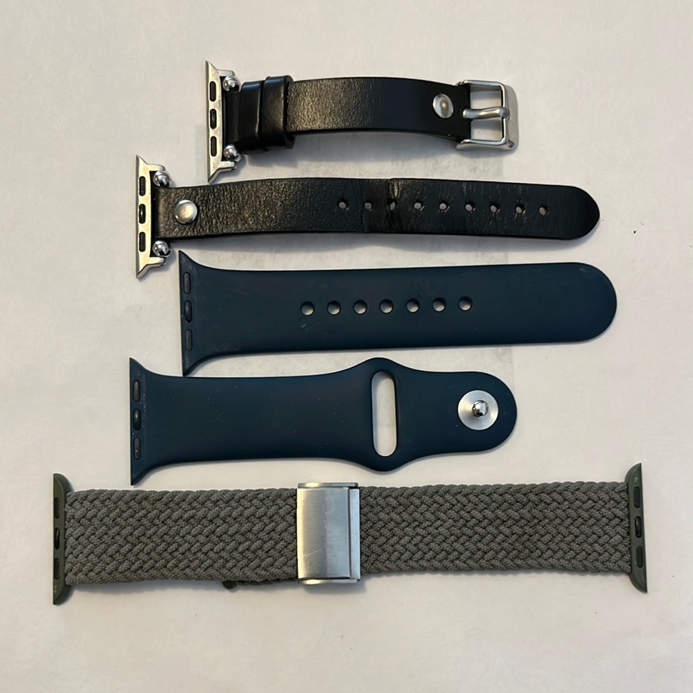 40mm Apple Watch Bands, set of 3 in black, mallard green and olive green